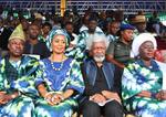 Ogun State Governor His Majesty Ibikunle Amosun, his wife, Professor Wole Soyinka and a Guest [photo credit: Wale Ogunyomade]