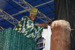 Ogun State Governor His Majesty Ibikunle Amosun beating the tallest drum in the world [photo credit: Wale Ogunyomade]